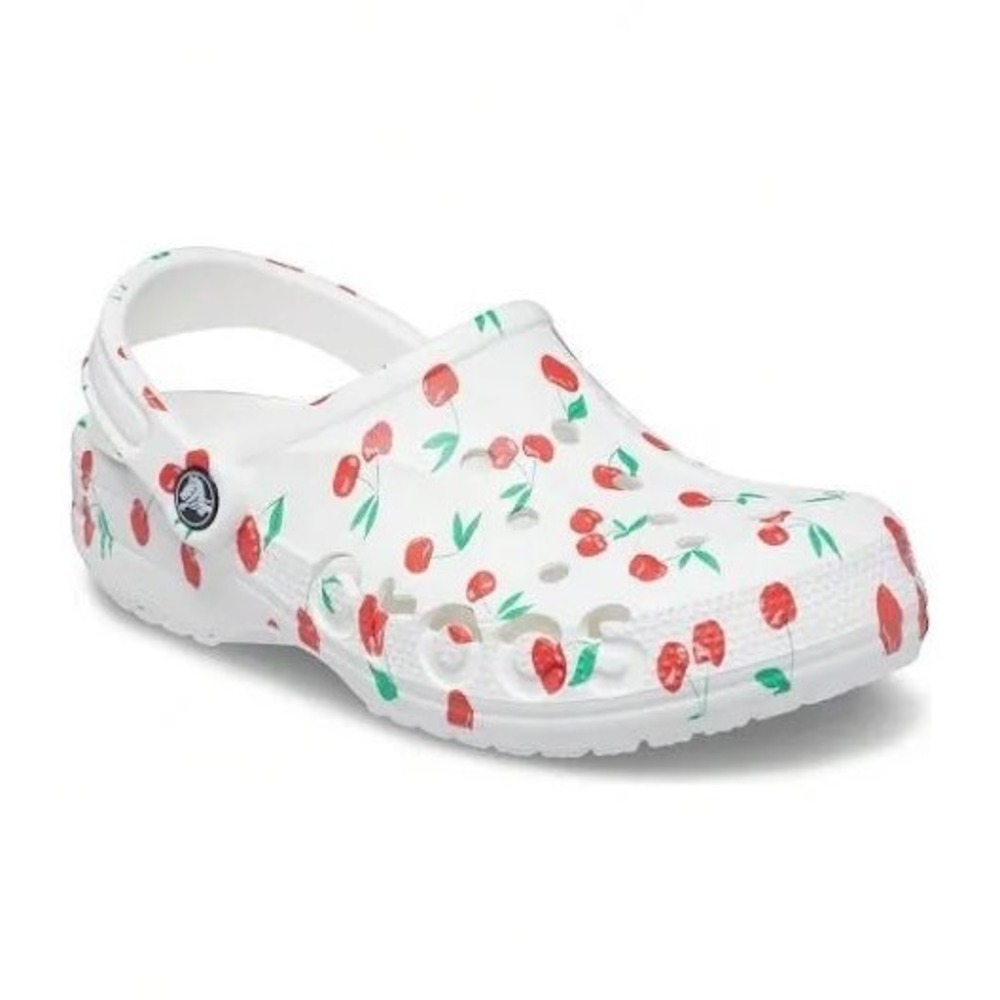Crocs Crocband Clog Mens 12 White Cherry AOP Comfort Sandal New With Tags